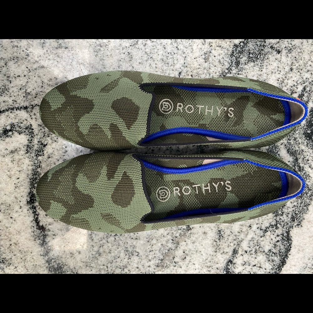 Rothy’s Olive Camo Loafers Size 7.5